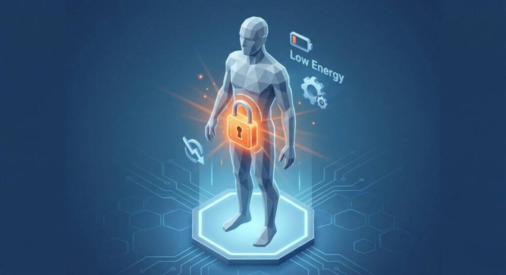 脳が飢餓を感じて脂肪にロックをかける「省エネモード」のイメージ図