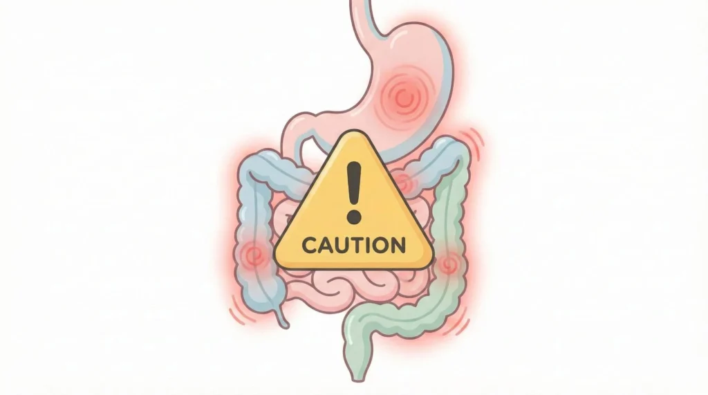 タンパク質の過剰摂取による内臓への負担を示すイメージ図解