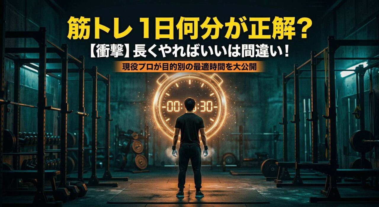 筋トレは1日何分が目安？目的別の最適なトレーニング時間を解説するアイキャッチ画像