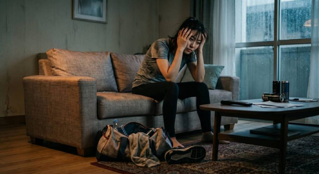 筋トレを頑張りすぎて燃え尽き症候群(疲れてやめる)になっている様子