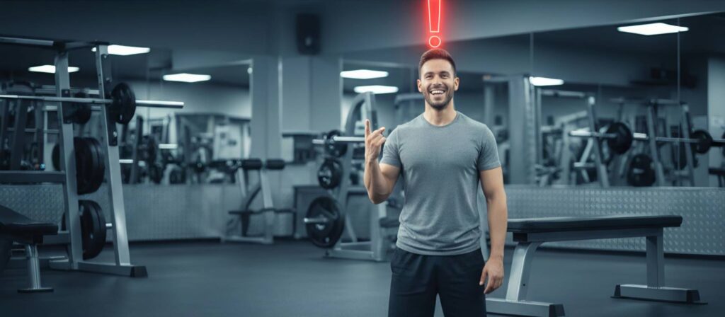 ジム 気づき 男性 ビックリマーク