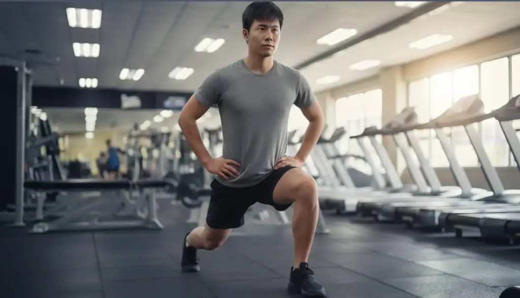 フロントランジをしている男性