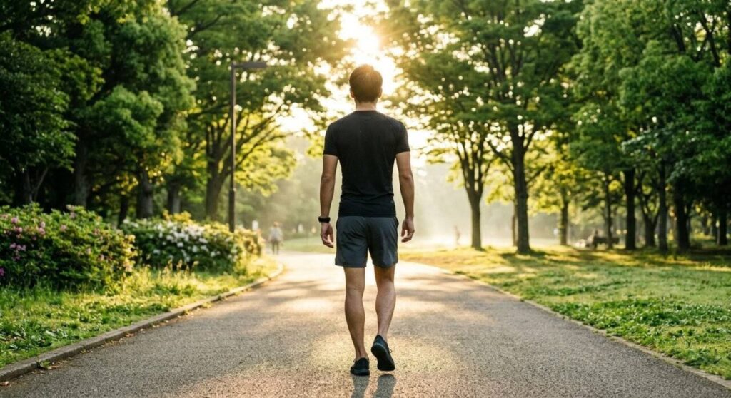 筋トレと生活習慣を整え、自信に満ちた後ろ姿