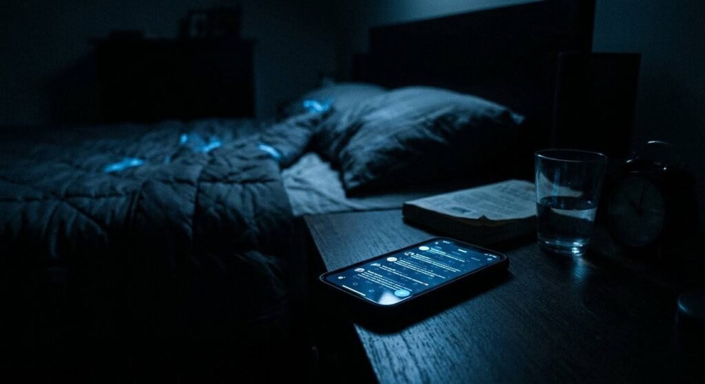 睡眠の質を下げる寝る前のスマホ操作(ブルーライト)