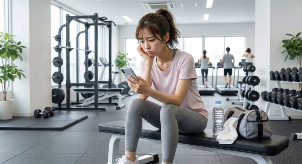 筋トレが続かない、モチベーションが上がらないとジムで悩む初心者の女性