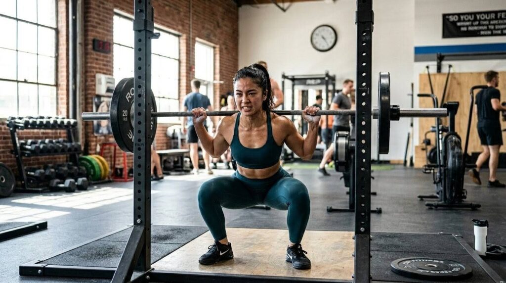 筋トレで限界まで筋肉を追い込む日本人女性