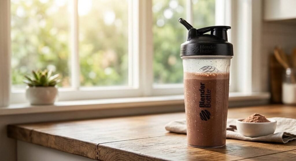 筋トレ後のご褒美として楽しむ、美味しそうなチョコ味のプロテイン