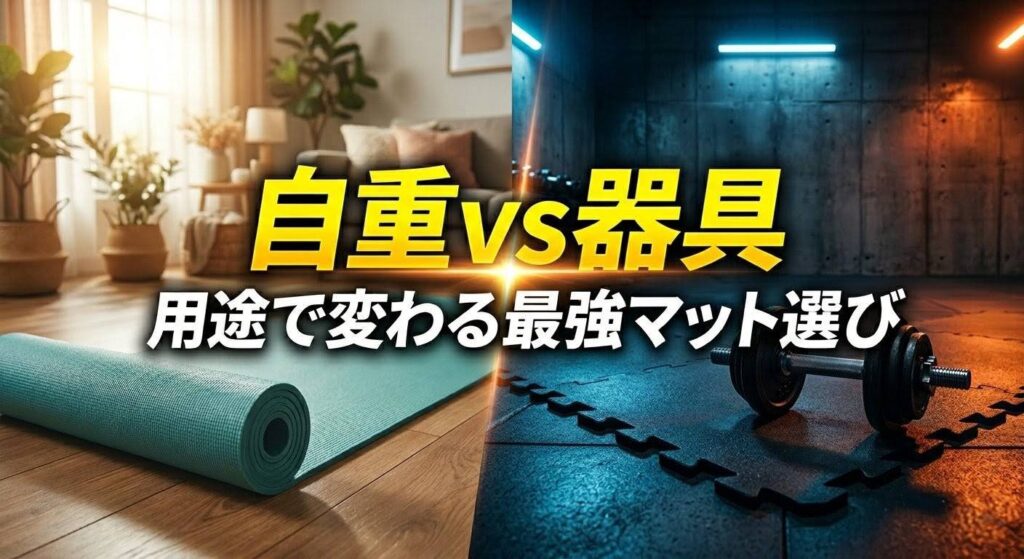 筋トレ用トレーニングマットおすすめ4選・ヨガマットとの違い（アイキャッチ画像）